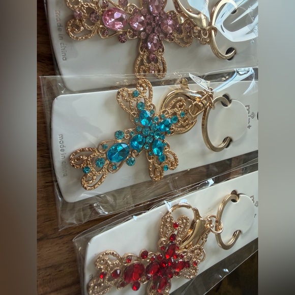 Gemstone Cross Bag Charm/Keychain - Picture 4 of 5